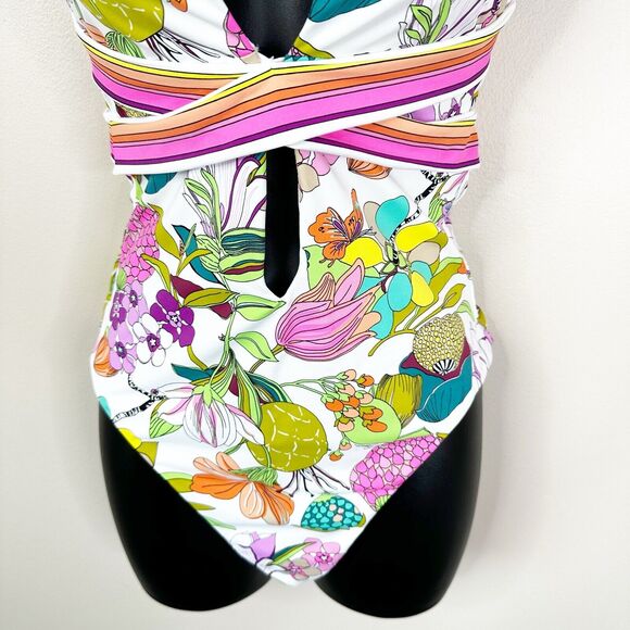 NEW Trina Turk Bathing Suit Sz 6 Key West Botanical Floral One Piece Swimsuit - Picture 6 of 13